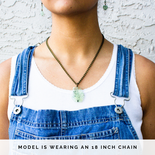 Prehnite Faceted Slab Necklace