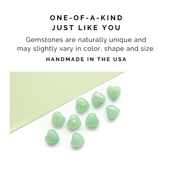 Dainty Green Aventurine Heart Earrings