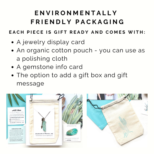 Amazonite Mini Slab and Arrow Necklace