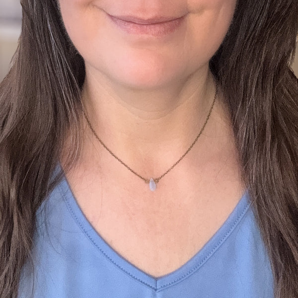 Tiny Blue Lace Agate Necklace