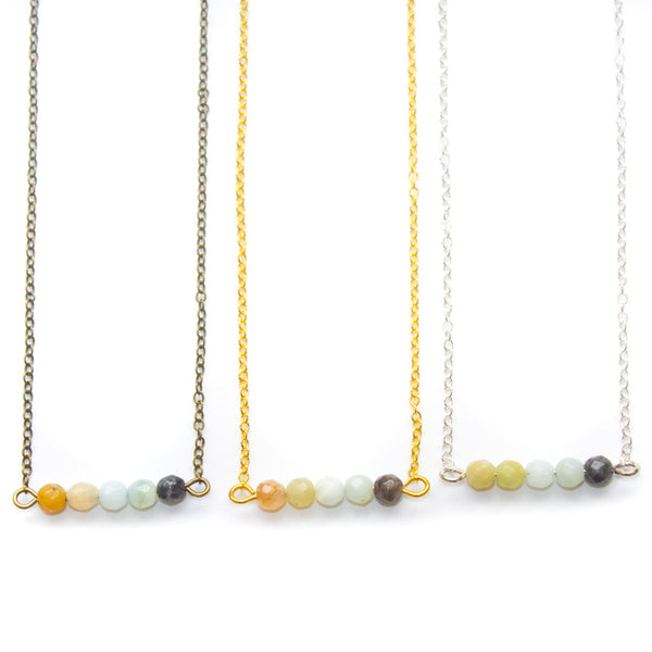 Dainty Amazonite Bar Necklace