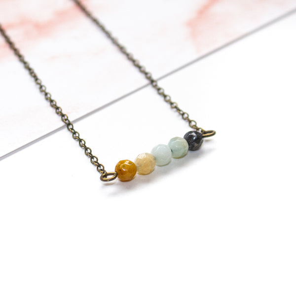 Dainty Amazonite Bar Necklace