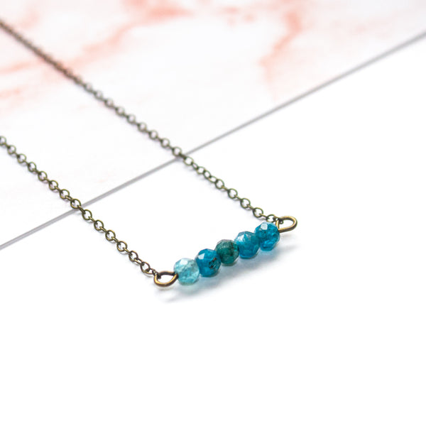 Dainty Apatite Bar Necklace