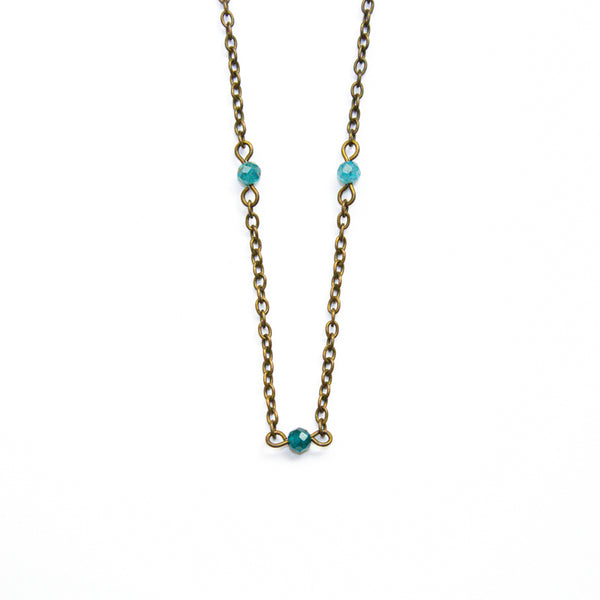Dainty Beaded Blue Apatite Choker