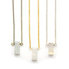 Dainty Rainbow Moonstone Necklace - Rectangle