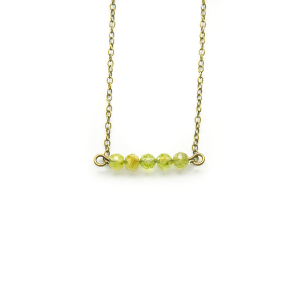 Peridot Bar Necklace