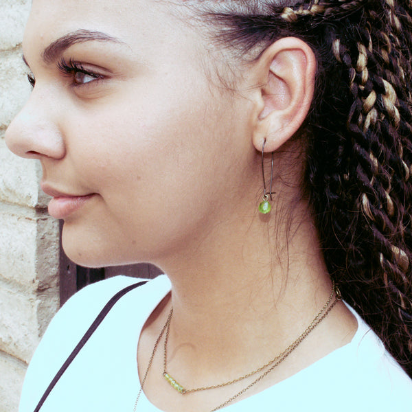 Peridot Long Hoops