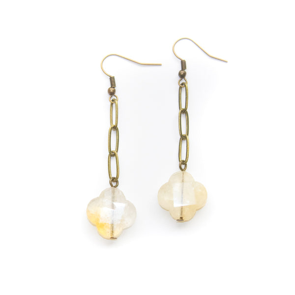 Citrine Flower Drop Earrings