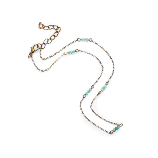 alternative view of amazonite beaded necklace