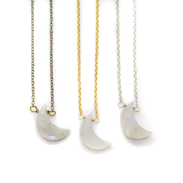 Rainbow Moonstone Necklace - Moon