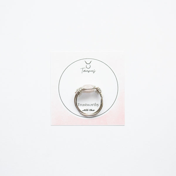 Taurus Ring - Rose Quartz