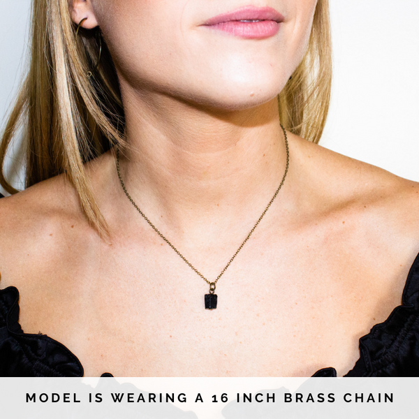 Tiny Black Tourmaline Necklace