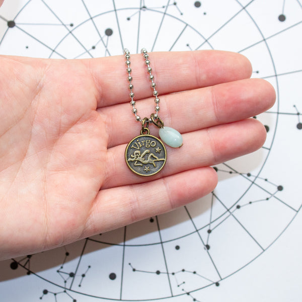 Virgo & Amazonite Charm Necklace