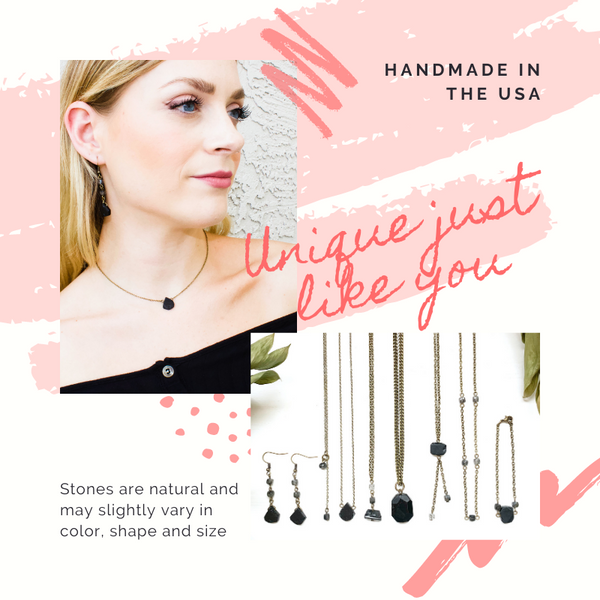 Black Tourmaline Teardrop Necklace