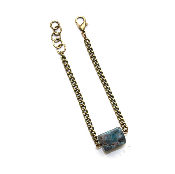 Apatite Cube Bracelet - Natural Gemstone Jewelry