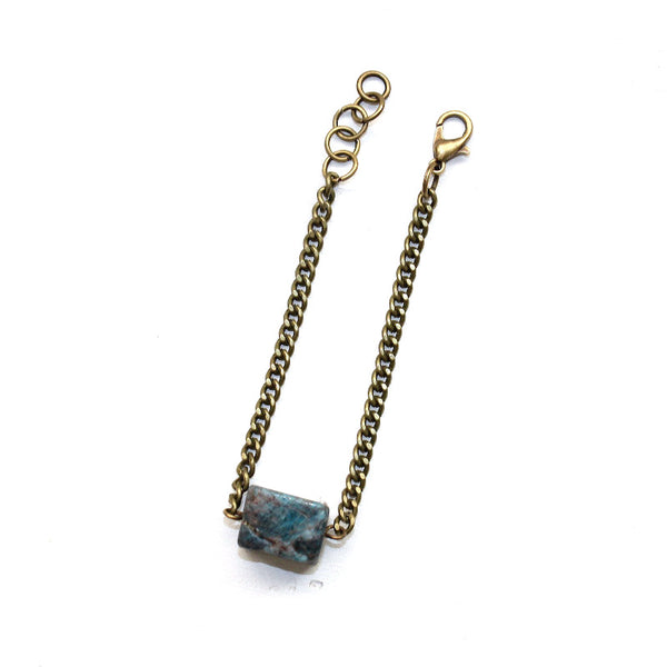 Apatite Cube Bracelet - Natural Gemstone Jewelry