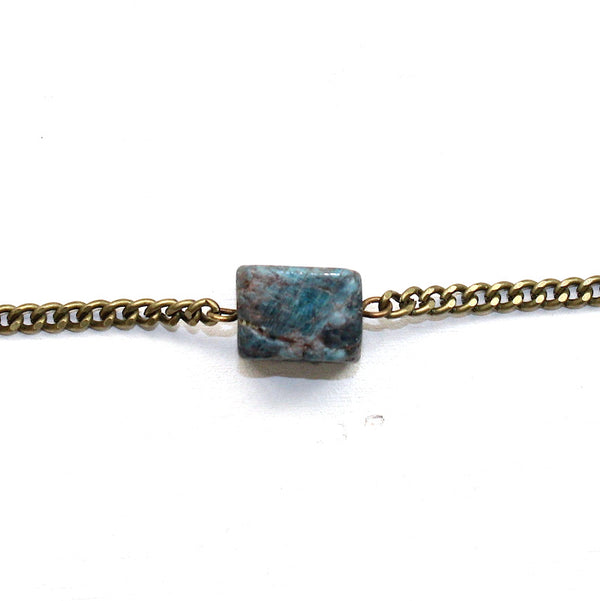 Apatite Cube Bracelet - Natural Gemstone Jewelry