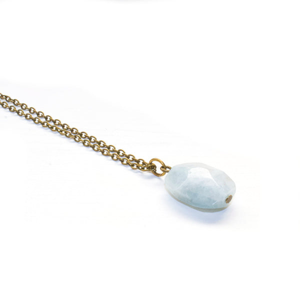Aquamarine Gemstone Necklace - Natural Gemstone Jewelry