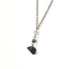 Black Tourmaline Raw Drop Necklace - Raw Crystal Jewelry