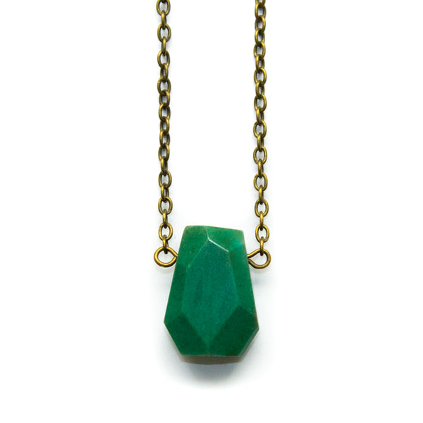 Chrysoprase Geometric Necklace