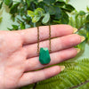 Chrysoprase Geometric Necklace Up Close
