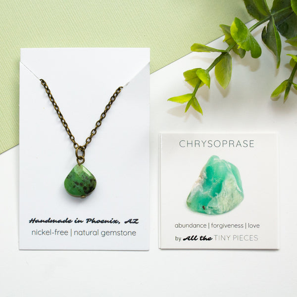 Chrysoprase Teardrop Necklace Meaning