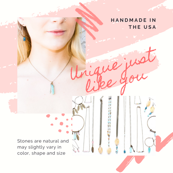 Amazonite Mini Slab Hoop Earrings