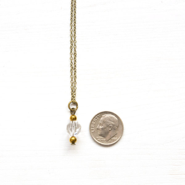 Crystal Quartz Drop Necklace - Natural Gemstone Jewelry