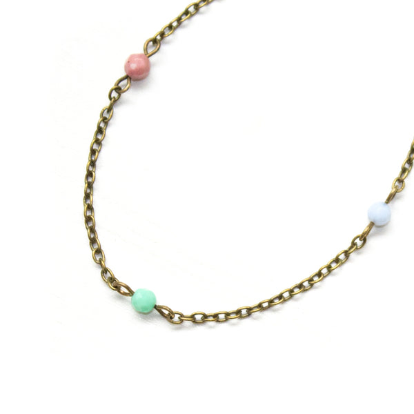 Dainty Beaded Gemstone Anklet - Coastal Collection