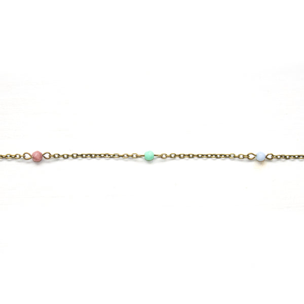 Dainty Beaded Gemstone Anklet - Coastal Collection