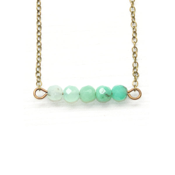 Dainty Chrysoprase Bar Bracelet - Coastal Collection