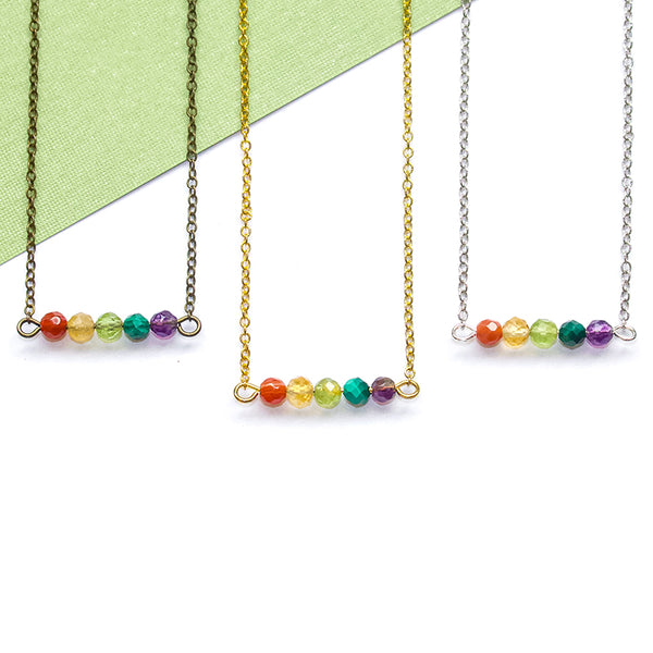 Dainty Rainbow Bar Bracelet