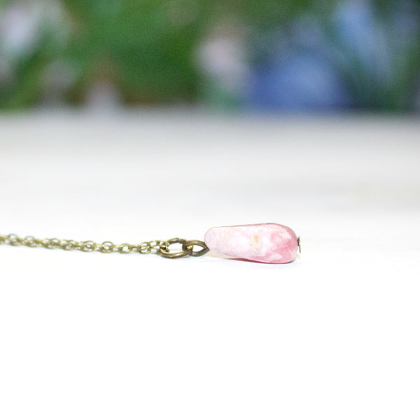 Dainty Rhodochrosite Nugget Necklace - Coastal Collection