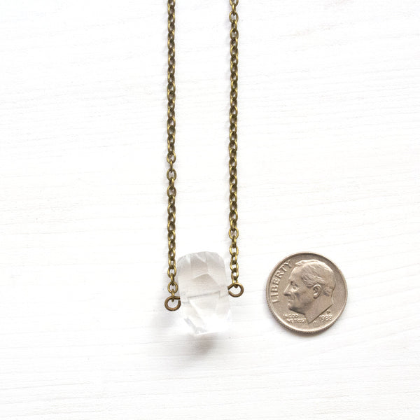 Geometric Crystal Quartz Necklace - Natural Gemstone Jewelry