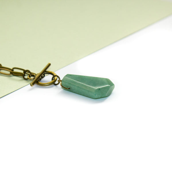 Green Aventurine Toggle Necklace Side