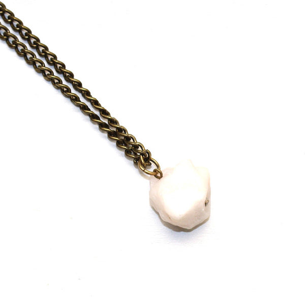 Large Raw Pink Opal Necklace Raw Gemstone Jewelry