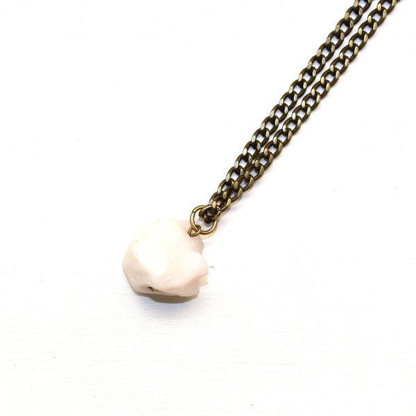 Large Raw Pink Opal Necklace Raw Gemstone Jewelry