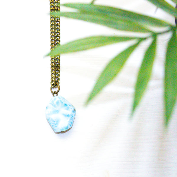 Larimar Gemstone Necklace - Coastal Collection
