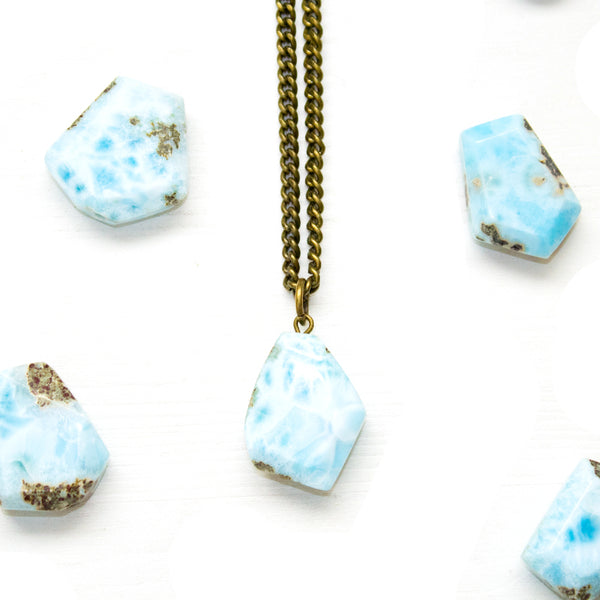 Larimar Gemstone Necklace - Coastal Collection