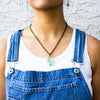 Prehnite Faceted Slab Necklace Model