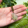 Prehnite Faceted Slab Necklace Up Close