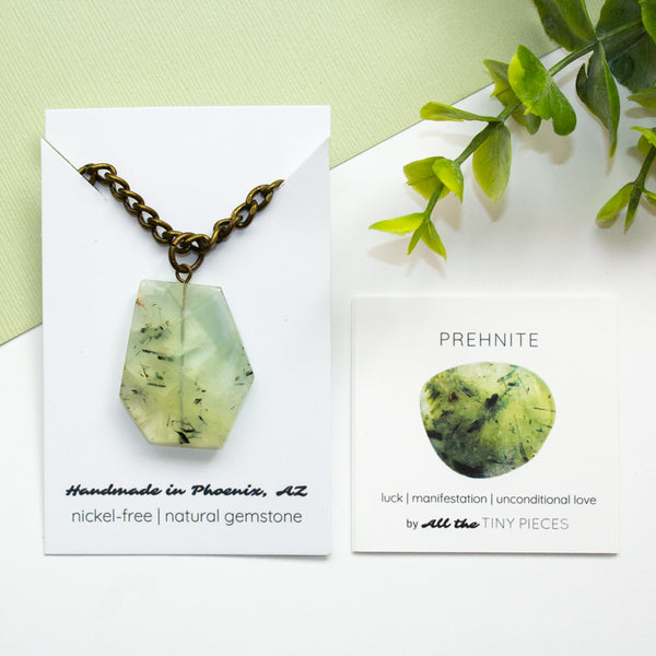 Prehnite Faceted Slab Necklace Meaning