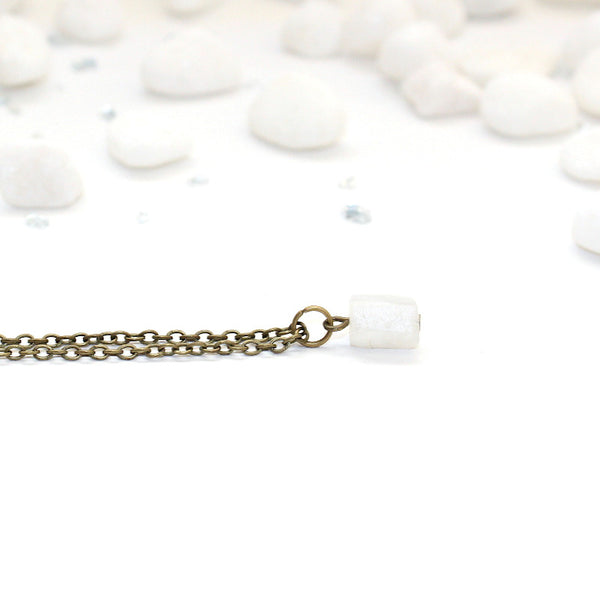 Rainbow Moonstone Anklet - Raw Crystal Jewelry