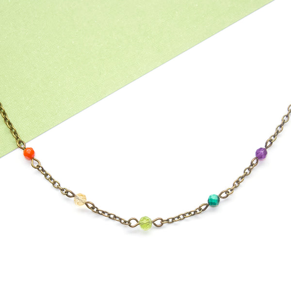 Dainty Rainbow Beaded Choker