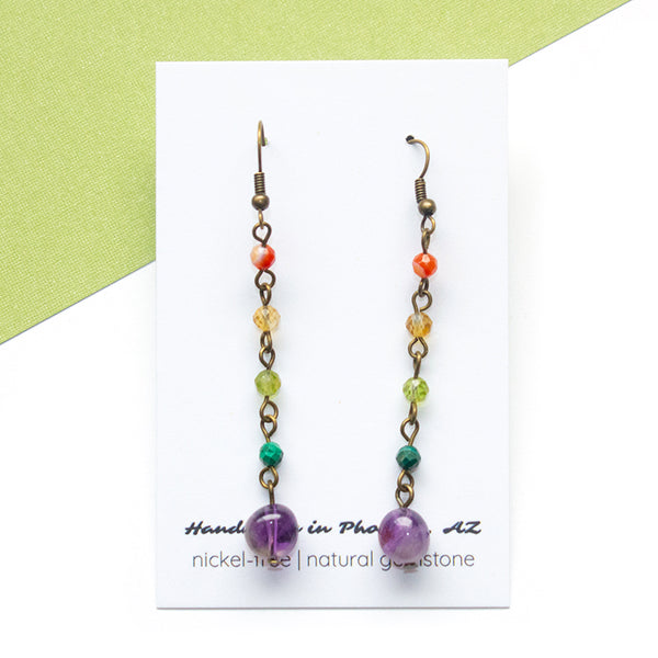 Rainbow Pebble Drop Earrings