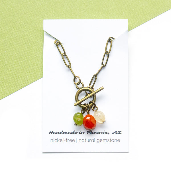 Rainbow Pebble Toggle Bracelet
