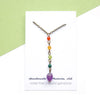 Rainbow Pebble Y Necklace