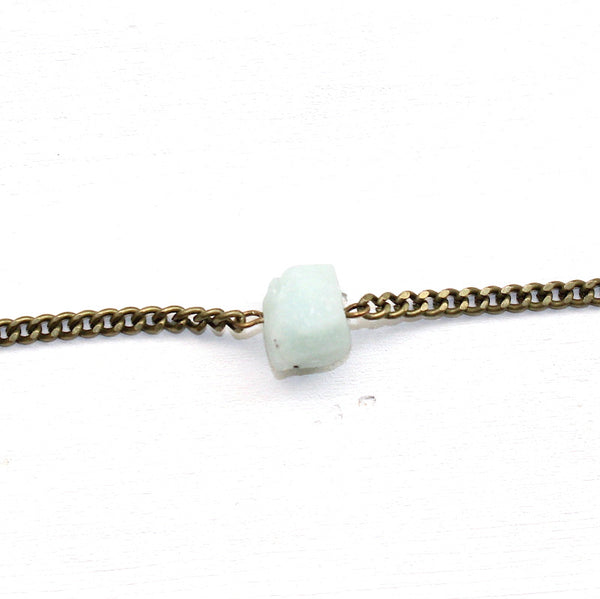 Raw Amazonite Bracelet - Raw Crystal Jewelry
