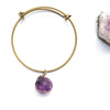 Raw Amethyst Bangle Bracelet - Raw Crystal Jewelry