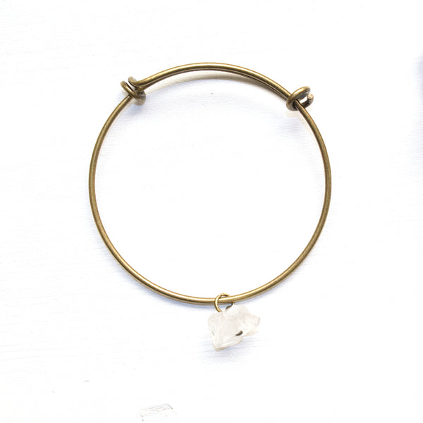 Raw Crystal Quartz Bangle Bracelet - Raw Crystal Jewelry
